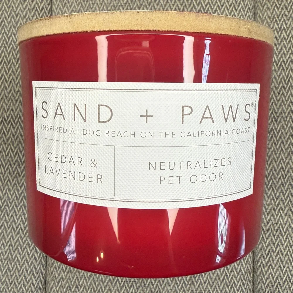 Sand + Paws Odor Neutralizing Scented Candle- Cedar and Lavender, 12oz, 2 Wick - Picture 9 of 11